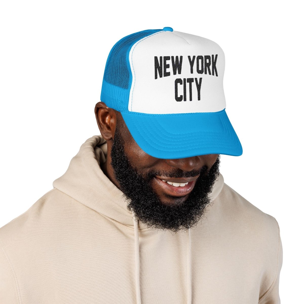 New York City Embroidered Trucker Cap (Unisex) Coloured - Chinchilla Choons